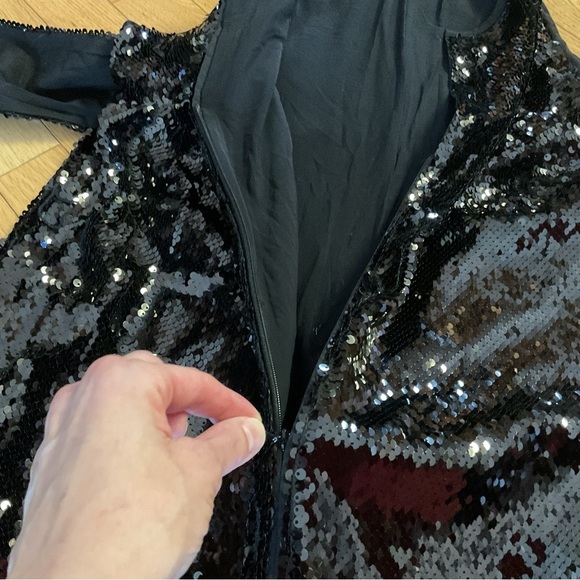 NWT Ted Baker Black Sequin Evening Gown Jumpsuit - Picture 9 of 16